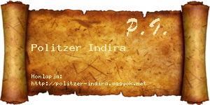 Politzer Indira névjegykártya